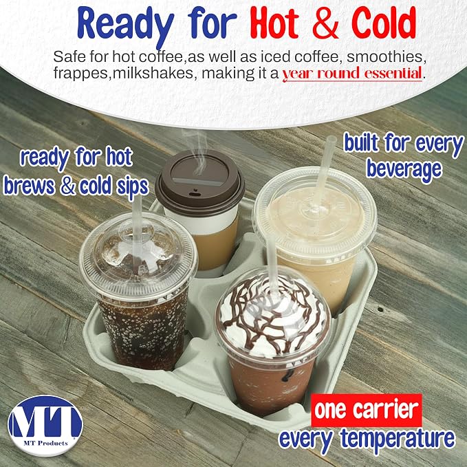 MT Products Pulp Fiber 4 Cup Drink Carrier 8-32 oz. - Image 3