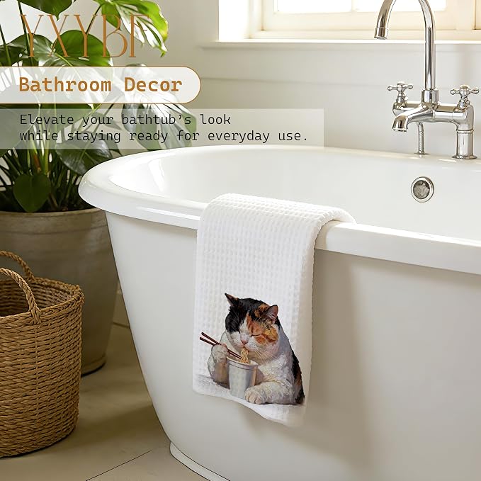 Funny Noodle Cat Hand Dish Tea Towels - Image 5