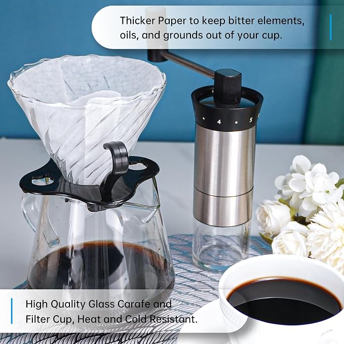 SuperCook Hand Drip Pour Over Coffee Set, All in One Includes Gooseneck Kettle - Image 5