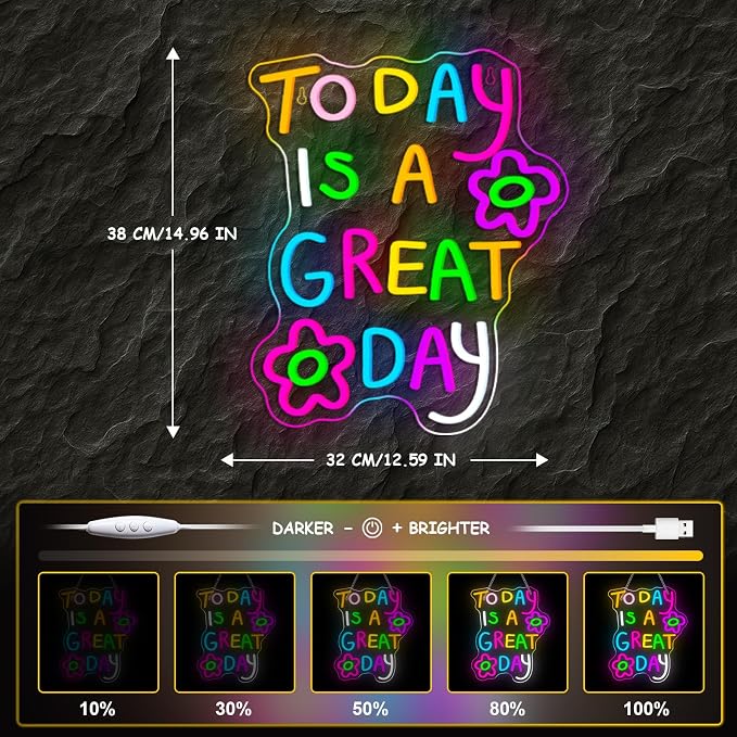 Classroom Neon Lights Today is a Great Day Neon Sign - Image 4