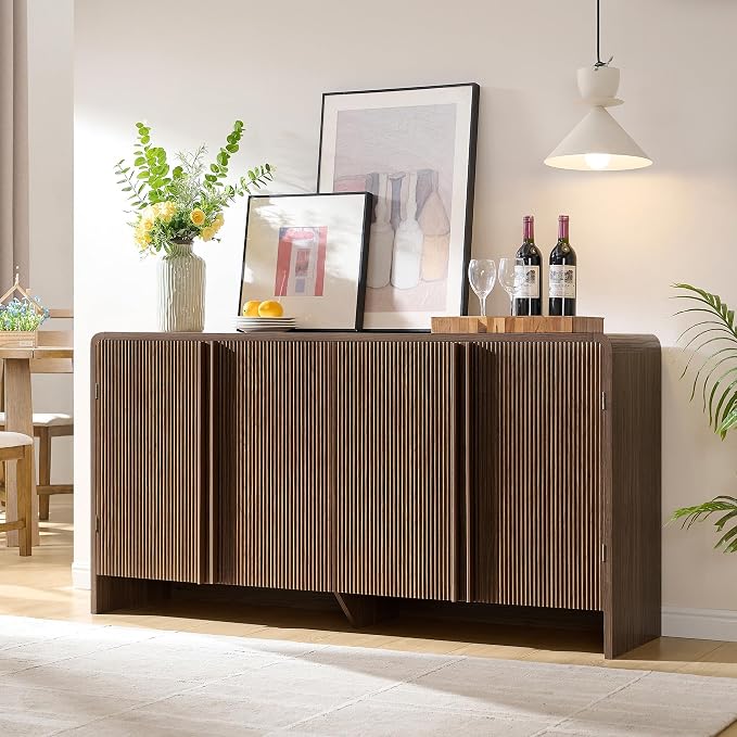 AMERLIFE 63" Fluted Sideboard Buffet Cabinet by AMERLIFE