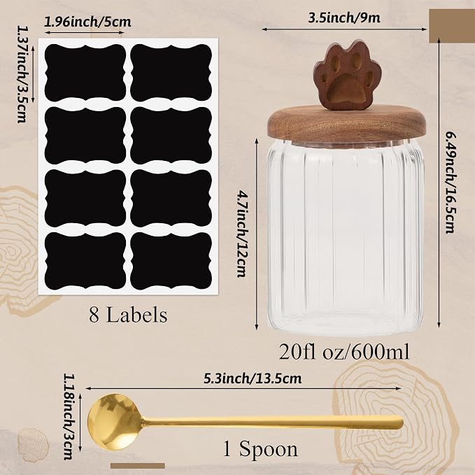 Glass Coffee Canister - 20 Oz Airtight Ribbed Glass Storage Jars - Image 2