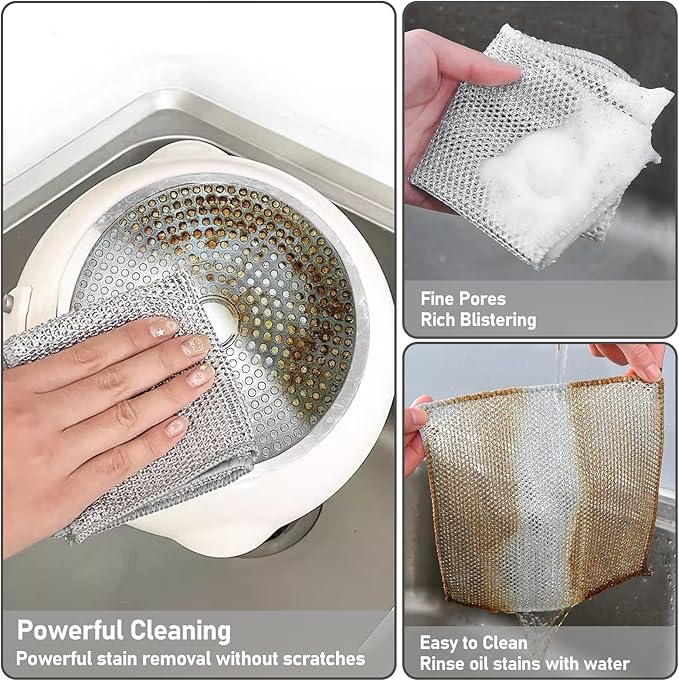 XANGNIER 20 Pcs Multipurpose Wire Dishwashing Rags - Image 3