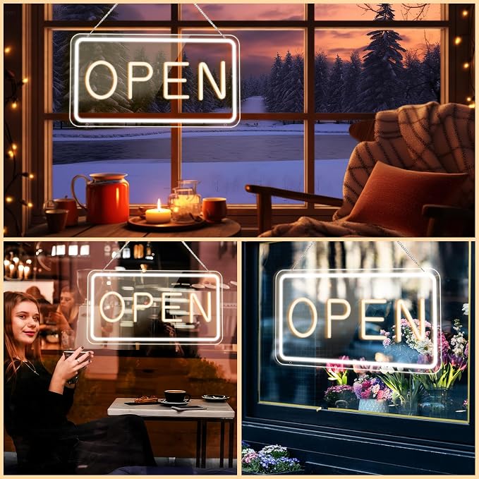 LED Open Sign for Business, USB Powered Storefront Window Open Signs by Unknown