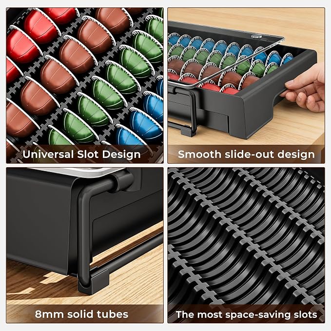 EVERIE Nespresso Vertuo Pod Holder Drawer, Coffee Pod Organizer - Image 6