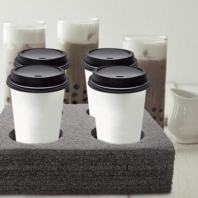 Alipis Coffee Tray Cup Holder, 4-Hole Takeout Coffee Cup Bottle Carrier Takeout - Image 4