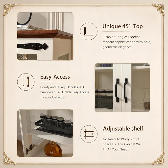 FOREST GRAVITY 31.5'' Small Display Buffet Cabinet - Image 3