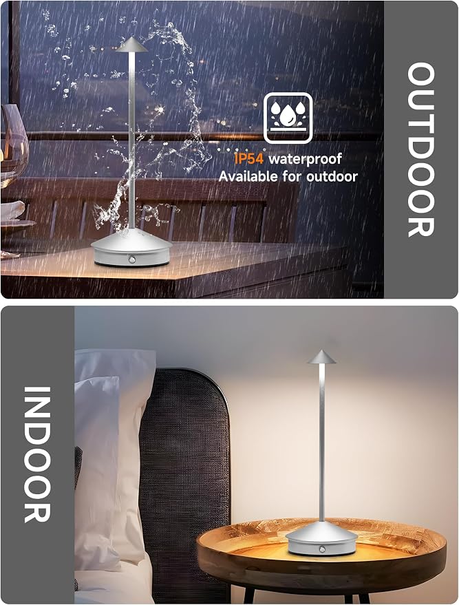 Cordless Table Lamps, LED Rechargeable Desk Lamp, Portable Modern USB Battery - Image 5
