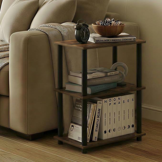 Furinno Turn-N-Tube Storage Shelves, 3-Tier Open Frame Book Shelf, Standing - Image 3