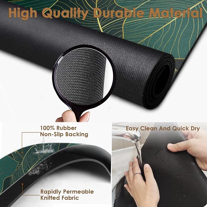 Arttown Coffee Mat for Countertop, Coffee Maker Espresso Machine Rubber Backed - Image 2