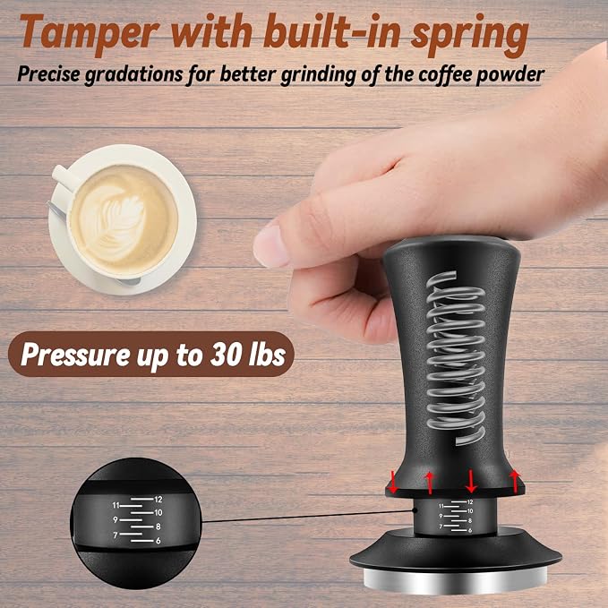 51mm Espresso Accessories Kit, Coffee Tamper Set, Spring Loaded Calibrated - Image 4