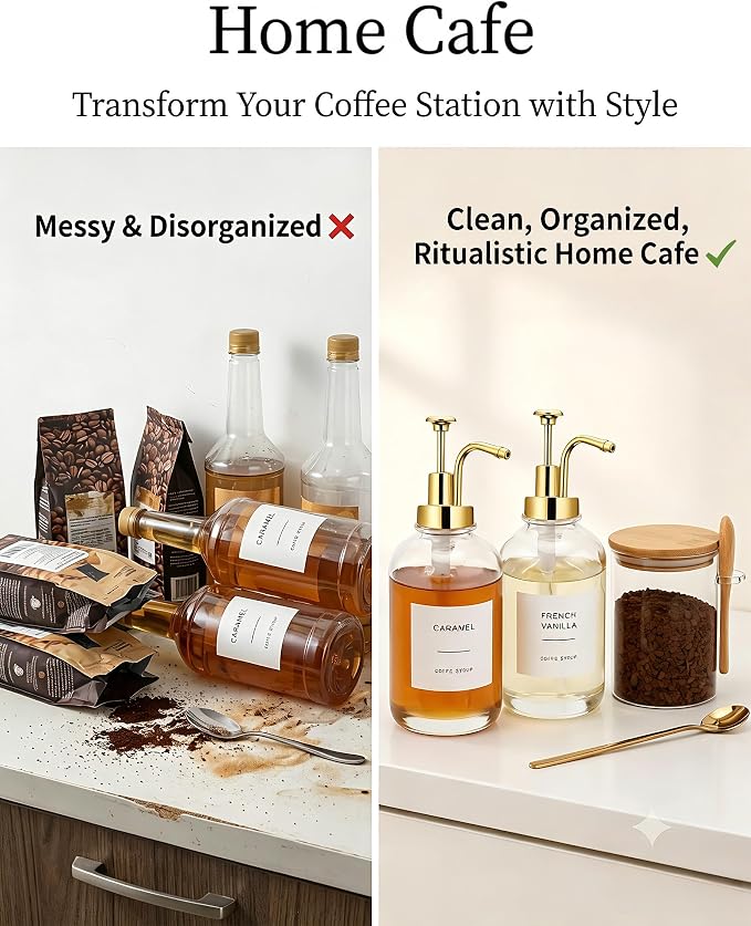 2 Pack 16.9 oz Coffee Syrup Dispenser - Image 6