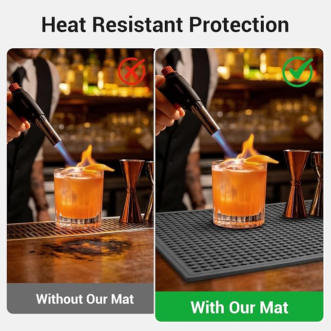 Rubber Bar Mat for Counter, Heat Resistant & Spill-proof Countertop Protector - Image 2