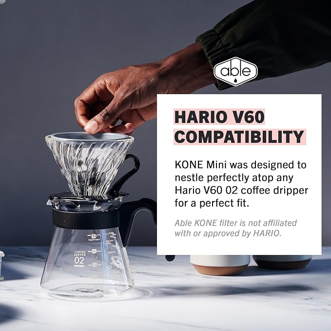 Able KONE MINI for Hario V60 02: Reusable Stainless Steel Coffee Filter - Image 7