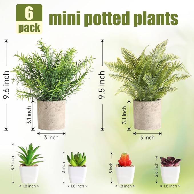 Veryhome 6Pcs Small Fake Plants - Image 5