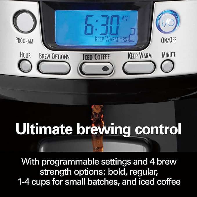 Hamilton Beach One Press Programmable Dispensing 12 Cup Coffee Maker - Image 7