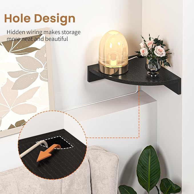 Fun Memories Corner Shelf Wall Mount, Wood Floating Corner Shelves, Corner Wall - Image 4
