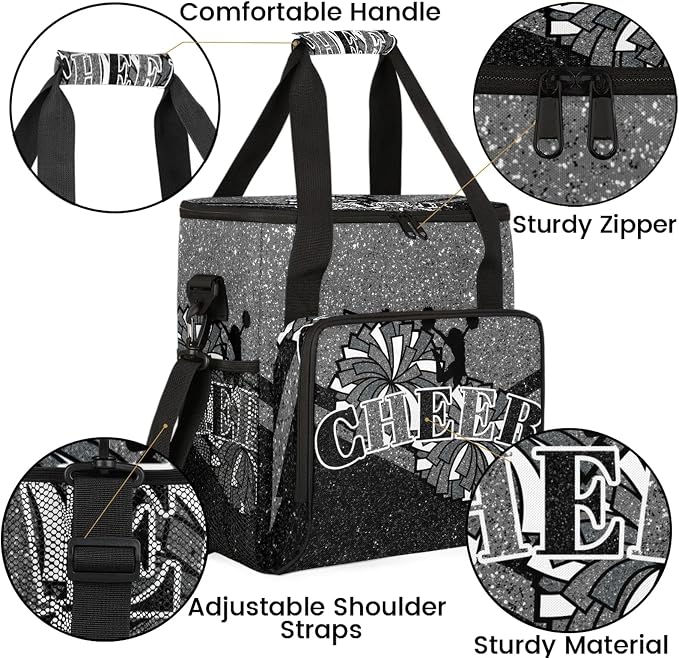 Cheer Black Grey Coffee Maker Carring Bag, Large Insulated Storage Organizer - Image 6