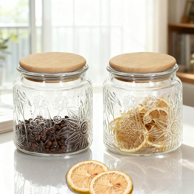 1Pc 17oz Sunflower Style Vintage Glass Candy Jar - Image 4