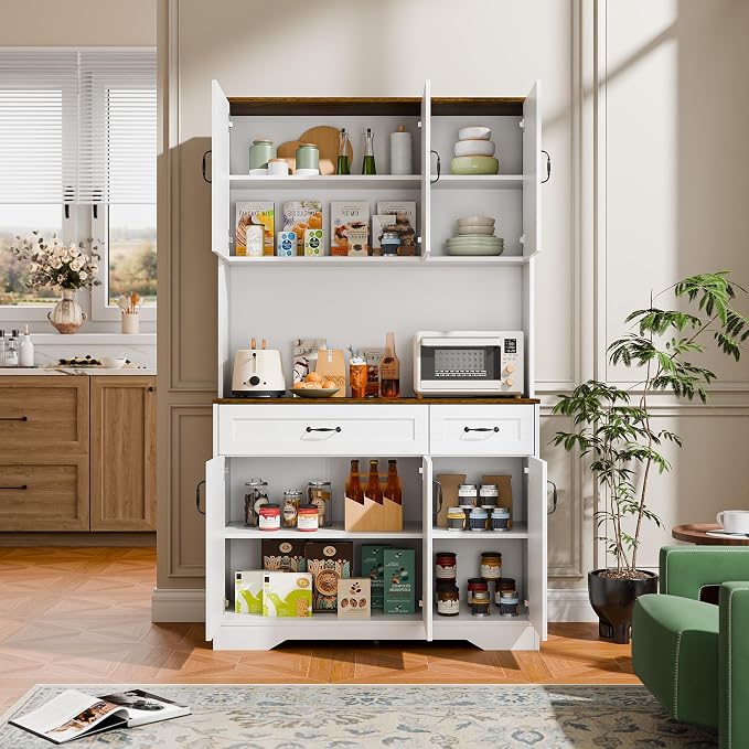 Cozy Castle 71" Tall Kitchen Hutch Cabinet - Image 6