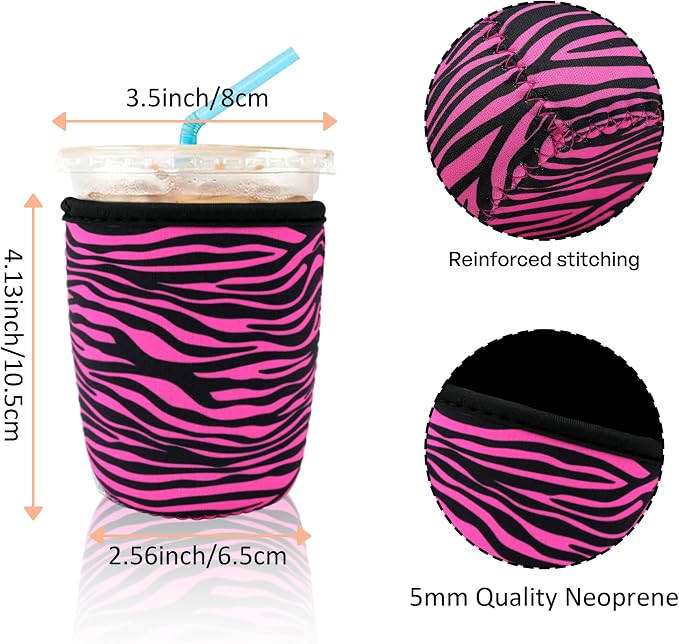 4 Pack Iced Coffee Sleeve, reusable Neoprene Cup Sleeves Suitable - Image 3