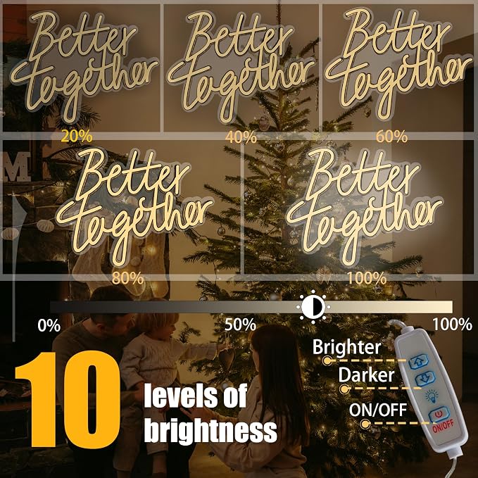 Better Together Neon Sign, Adjustable LED Neon Light Sign Backdrop powered by - Image 4