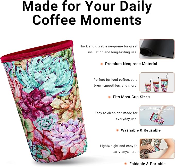 3 Pack Iced Coffee Sleeve Reusable - Image 3