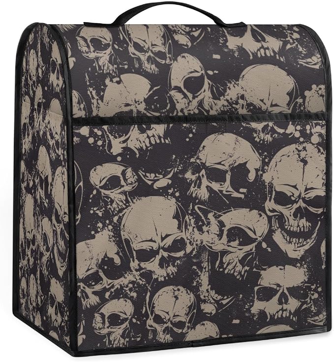 Skull Kitchen Aid Mixer Cover Compatible Stand Mixer Dust Cover | Grey Gothic by YoYoYuchong