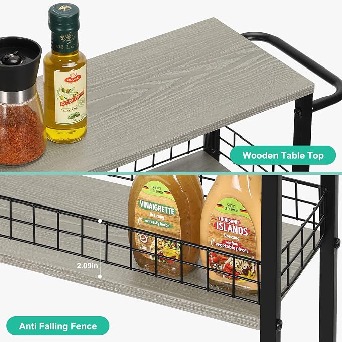 YBING Slim Storage Cart 4 Tier Narrow Rolling Cart on Wheels Mobile Kitchen - Image 4