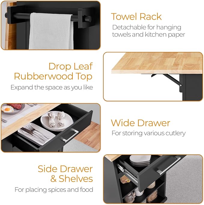 Yaheetech Rolling Kitchen Island Cart - Image 6