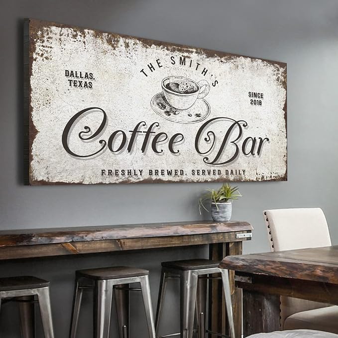 Tailored Canvases Custom Coffee Bar Sign by TAILOREDCANVASES