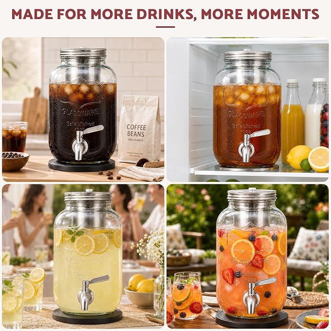 JunVpic Cold Brew Coffee Maker – 128oz / 1 Gallon Wide Mouth, Leakproof - Image 8