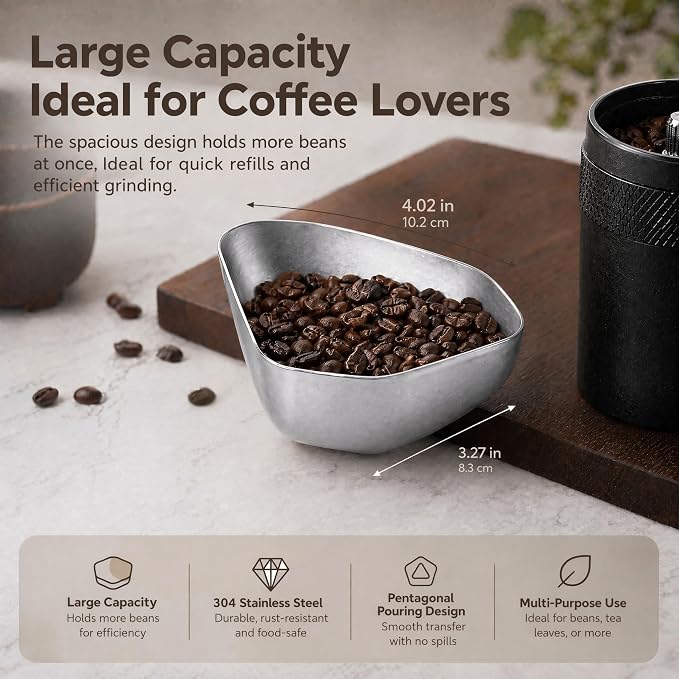 Coffee Bean Dosing Cup Stainless Steel Espresso Measuring Tray - Image 4