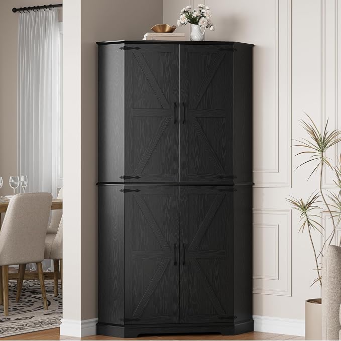 IRONCK Corner Cabinet, 6-Tier Freestanding Farmhouse Pantry by IRONCK
