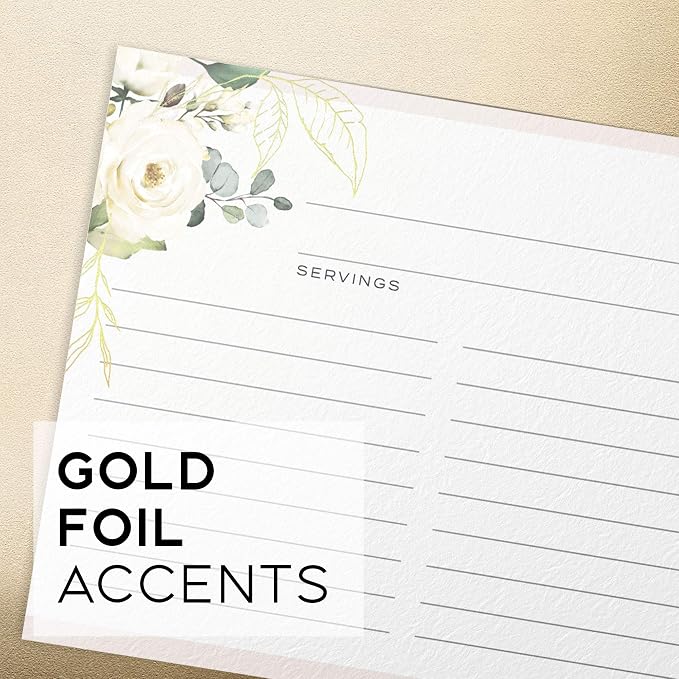 50 Floral and Gold Recipe Cards - Image 4