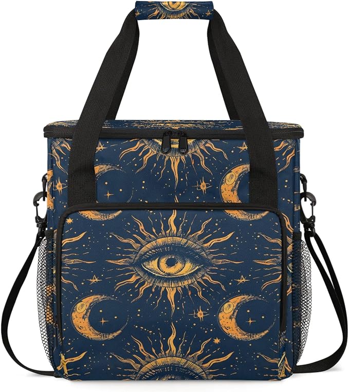 Boho Moon Coffee Maker Carring Bag, Large Insulated Storage Organizer Case Tote by Home
