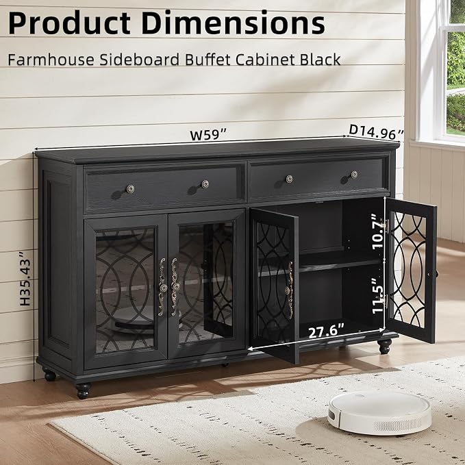 Joaxswe Large Sideboard Buffet Cabinet - Image 2