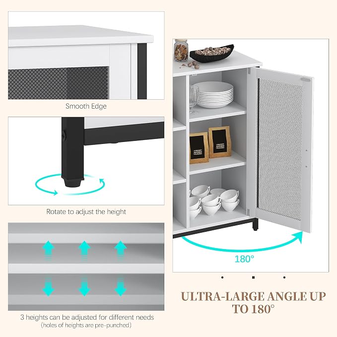 LVSOMT Mini Coffee Bar Cabinet for Home Kitchen, 27.5'' Coffee Stand Station - Image 7