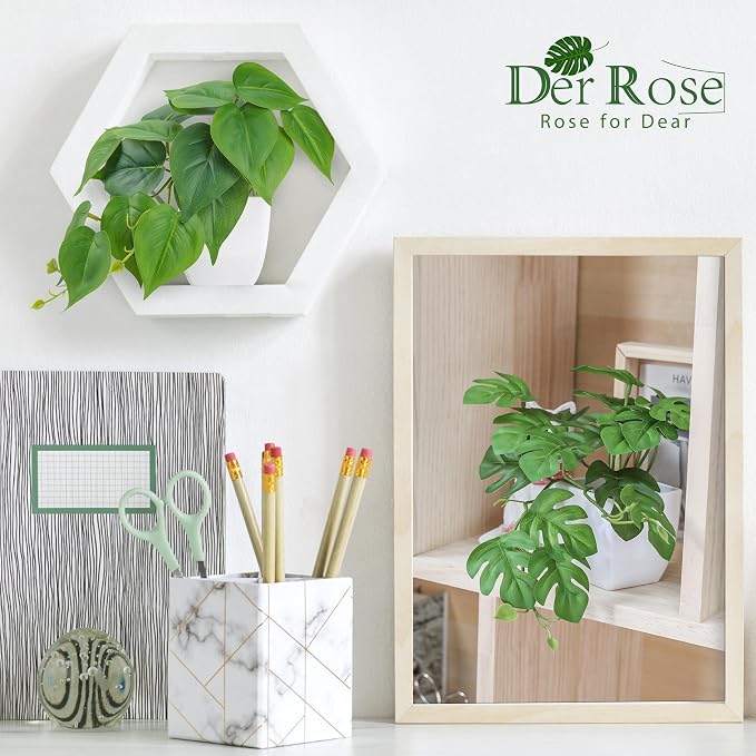 Der Rose 4Pcs Small Fake Plants Artificial Mini Faux Plants - Image 3