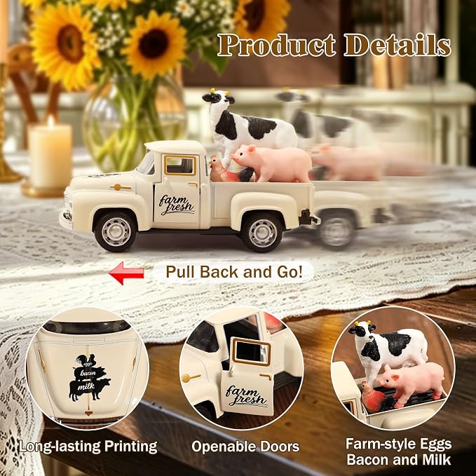 Huray Rayho Farmhouse Metal Truck Table Decor, - Image 4