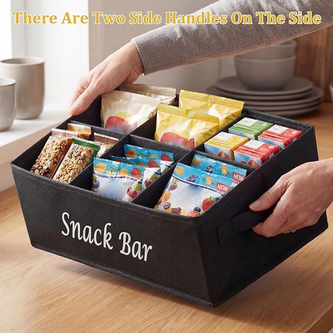 Snack Organizer for Countertop, 6 Compartment Snack Bin, Portable Snack Bar - Image 4