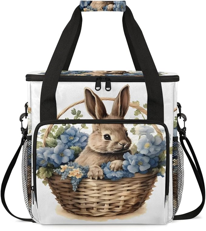 Easter Bunny Coffee Maker Carring Bag, Large Insulated Storage Organizer Case by Home