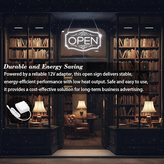 Open Sign for Business, LED Dimmable Neon Open Sign - Image 4
