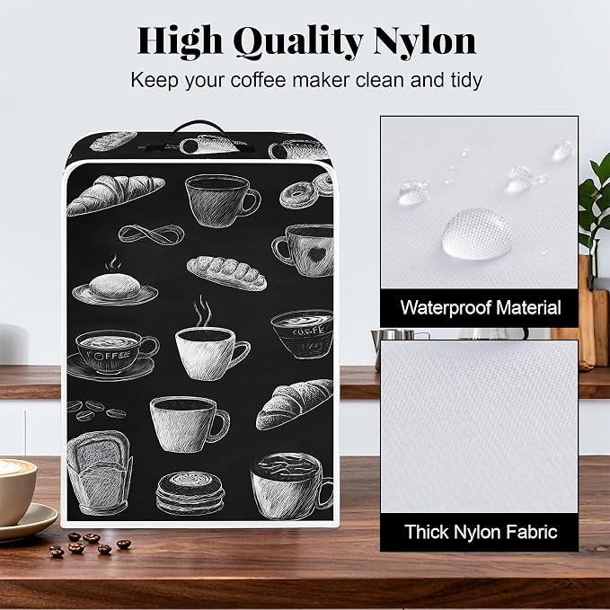 BVBOX Coffee Maker Cover, Durable Dustproof Lightweight Polyester Cotton Blend - Image 4
