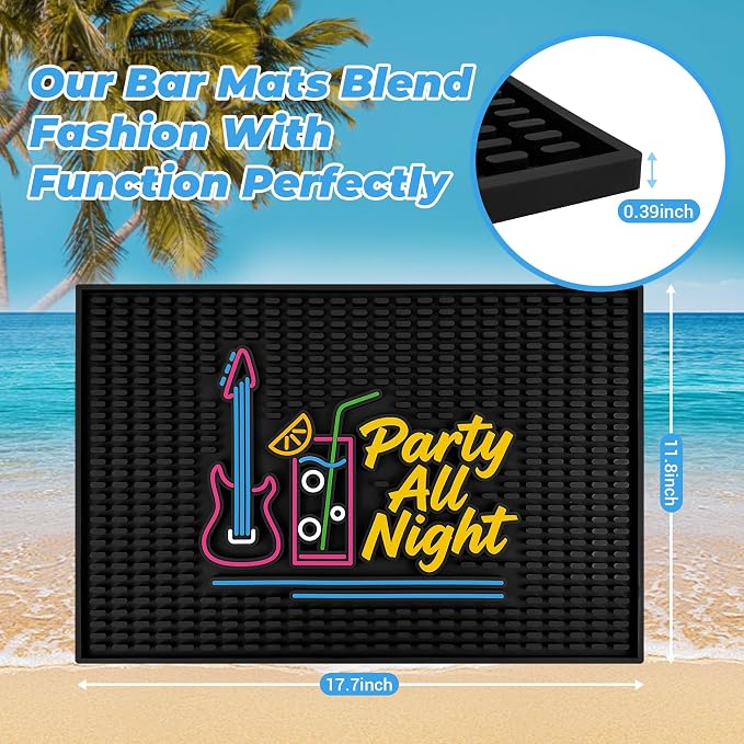 Neon Tiki Black Bar Mat 18 x 12 Inch - Image 2