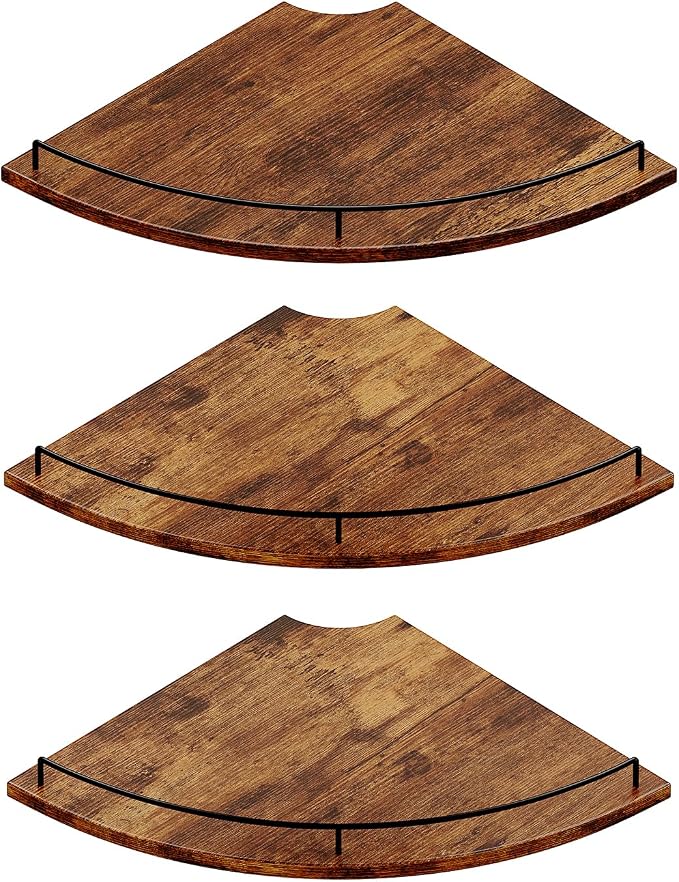 JJL Corner Shelf Wall Mounted, 12 Inches 3-Tier Floating Corner Shelf, by Unknown
