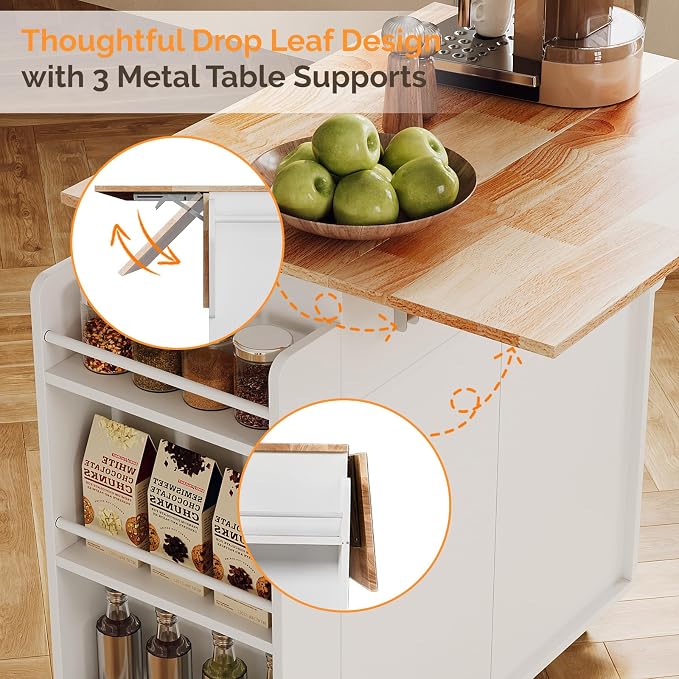 VINGLI Kitchen Cart on Wheels - Image 4