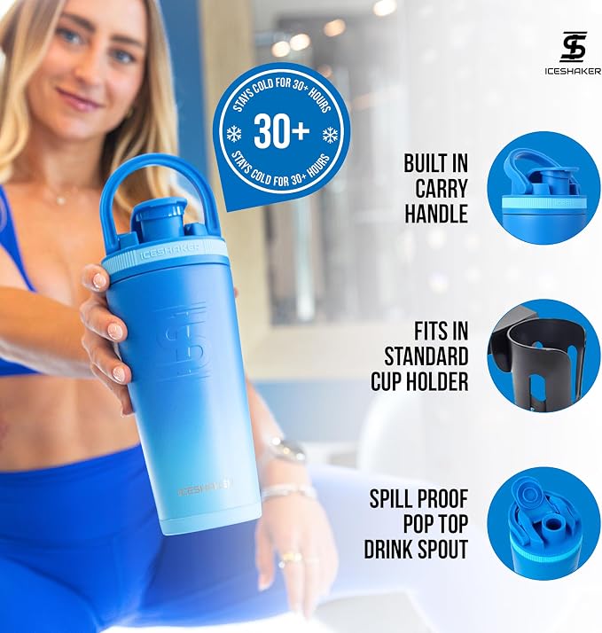 Ice Shaker Insulated Stainless Steel Shaker Bottle | 26oz - Image 3