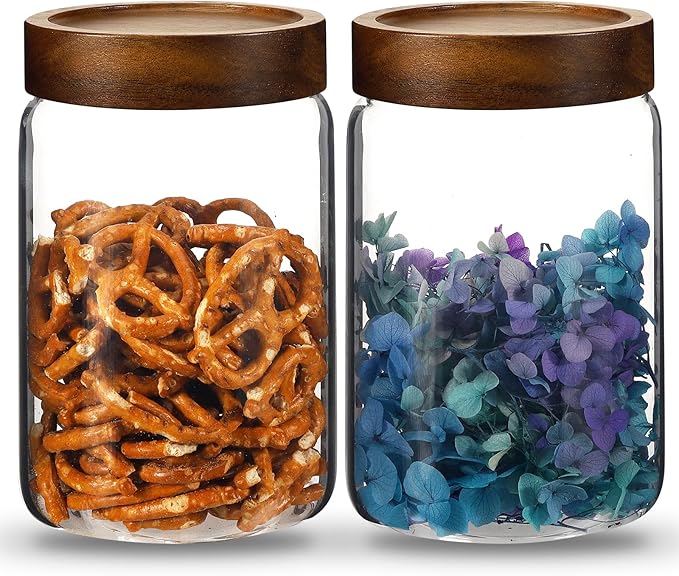30oz Glass Jars with Airtight Lid Sugar Coffee coffee Storage Container Round by Patoper
