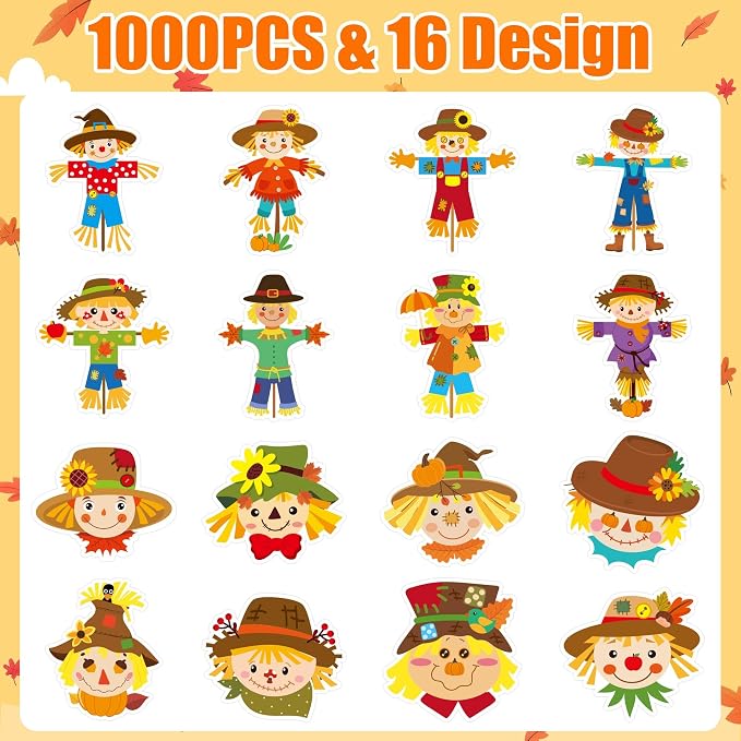 Haooryx Fall Scarecrow Sticker Rolls - Image 2